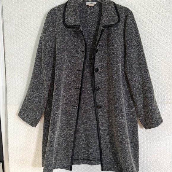 J.C Collections by Connie Long Jacket /Blazer -Herringbone, Collar, Buttons Sz M - Picture 1 of 7